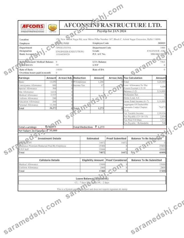 Afcons Infrastructure payslip template in Word and PDF formats.pdf, 1